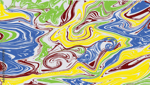 Colorful, psychedelic floral and fish seamless pattern design for abstract textile art and vibrant geometric wallpaper illustration
