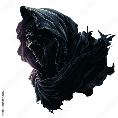 Vector Illustration Terrible death. Horror nightmare Concept
