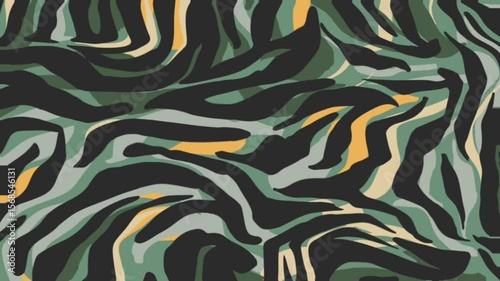 Seamless Pattern with Colorful Jungle Painting – Tropical Nature-Inspired Vector Design

