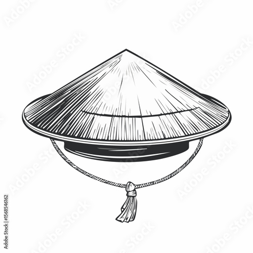 Traditional Vietnamese Hat Image Vector Isolated on white background.