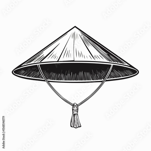 Traditional Vietnamese Hat Image Vector Isolated on white background.