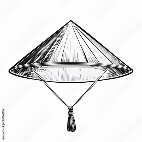 Traditional Vietnamese Hat Image Vector Isolated on white background.