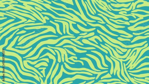 Seamless Pattern of Green Leaves with Motion Graphics Effect – Animated Botanical Background

