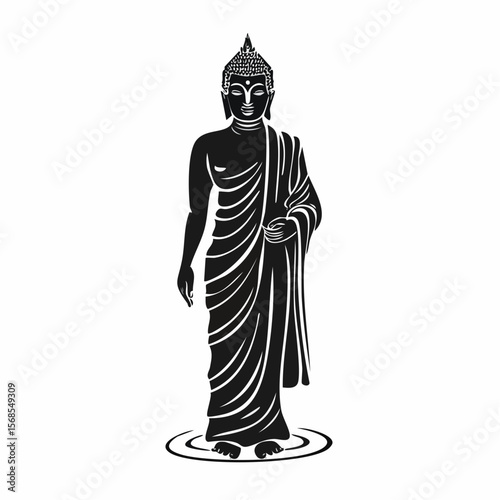 Buddha Standing Image vector. Buddha Standing Stock Illustration.