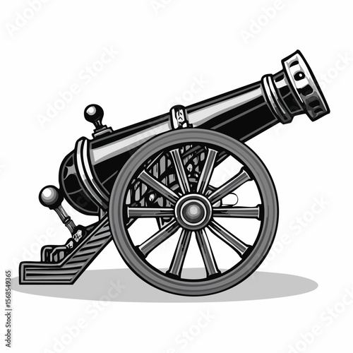 Cannon Vector Images. Ancient Cannon Vector Image on white Background.