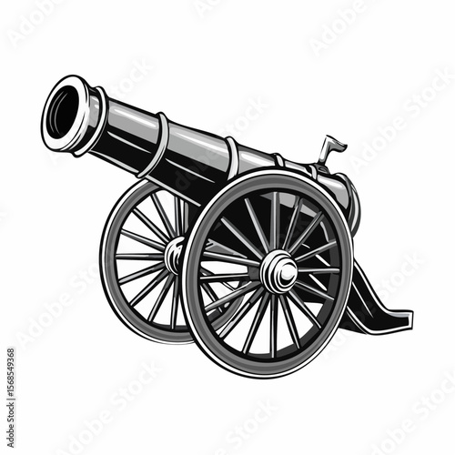 Cannon Vector Images. Ancient Cannon Vector Image on white Background.