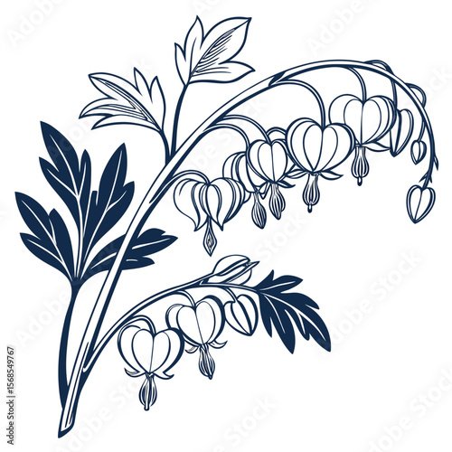 vector illustration of bleeding heart