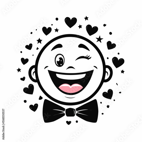 Prank Vector Image. Smile smiling laugh laughing joke Vector Images isolated on white background.