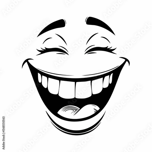 Prank Vector Image. Smile smiling laugh laughing joke Vector Images isolated on white background.