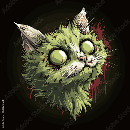 Zombie Cat Vector Illustration