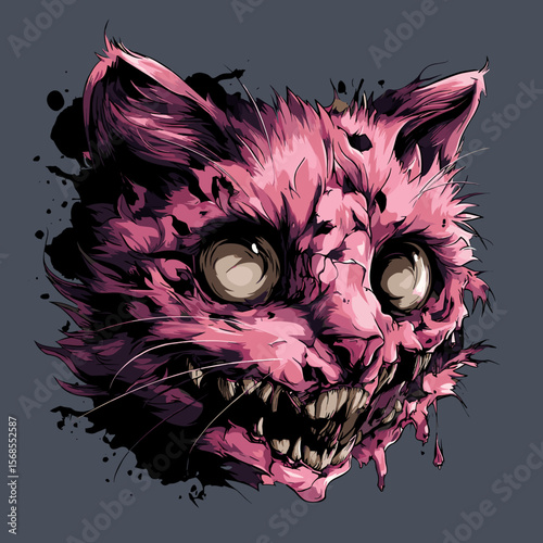 Zombie Cat Vector Illustration