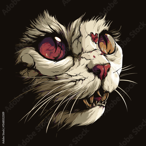 Zombie Cat Vector Illustration