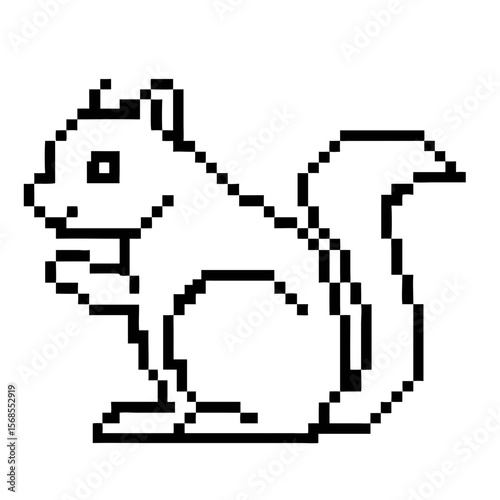 chipmunk in a minimalist pixel art style
