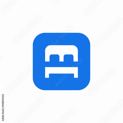 double bed sleeping icon sign vector