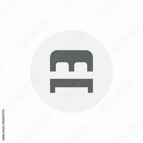 twin bed furniture icon sign vector