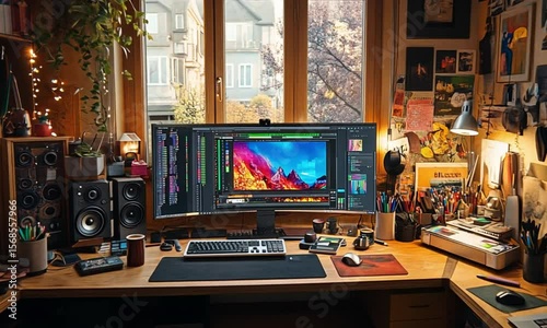 Creative Workspace: A Cozy and Productive Home Office Setup