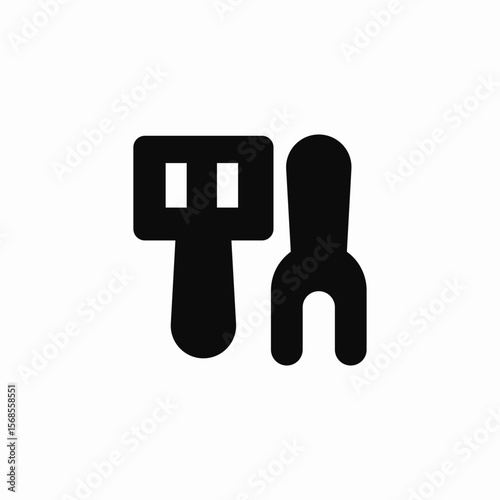 grill utensils icon sign vector