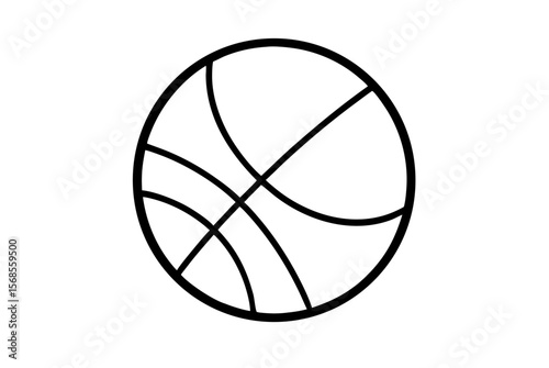 Orange basketball isolated on white, a vector illustration of the sport's iconic round object for team competition and leisure play