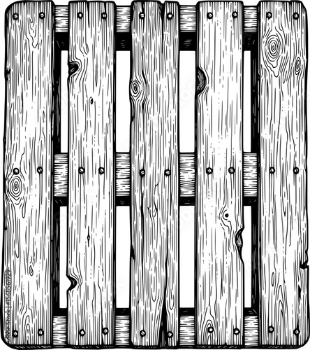 Weathered wooden pallet  hand-drawn style