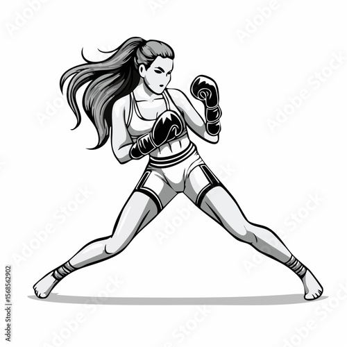 Mma Fighting Vector Image. Mma Fight Action Stock Vectors and Vector Art