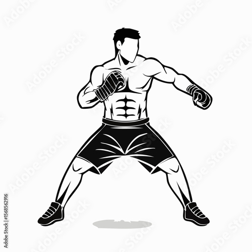 Mma Fighting Vector Image. Mma Fight Action Stock Vectors and Vector Art