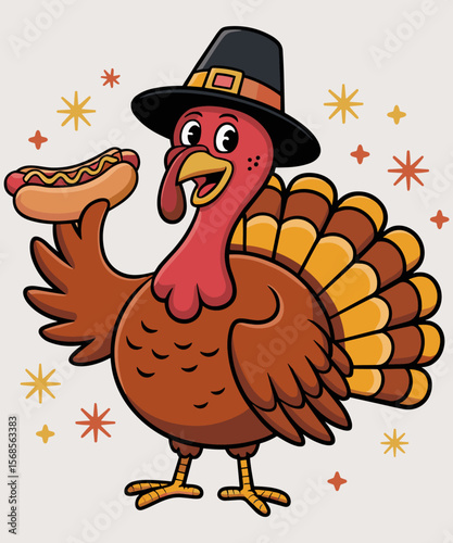 Funny Thanksgiving Goofy Turkey Hot Dog meme