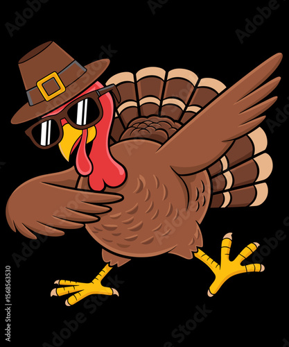 Dabbing Turkey Thanksgiving Day