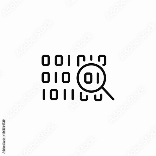 binary code search icon sign vector