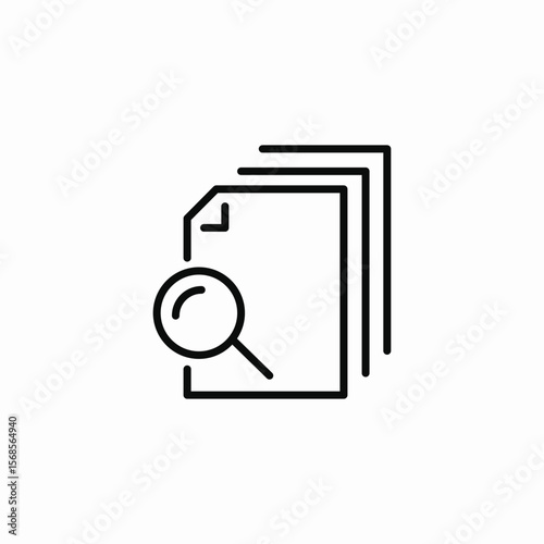 file stack search icon sign vector