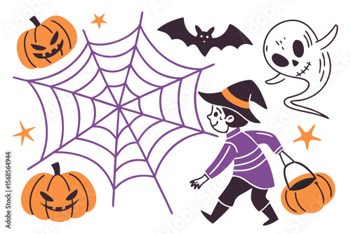 Spooky Halloween Vector Bundle — Ghosts, Pumpkins, Bats, Witches & Icons for Party Decor & Merch

