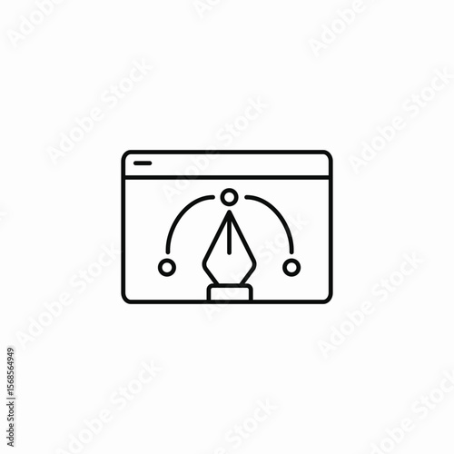 fountain pen tool drag icon sign vector