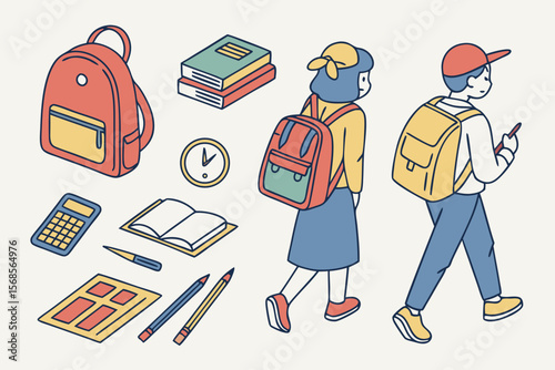 Back to School Vector Bundle — Stationery, Books, Students, Classroom Scenes & Education Icons for Teachers & Creators

