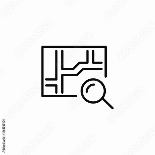 map route search icon sign vector
