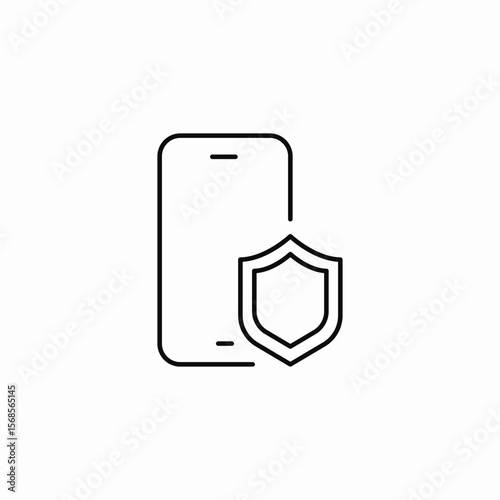mobile antivirus protection icon sign vector