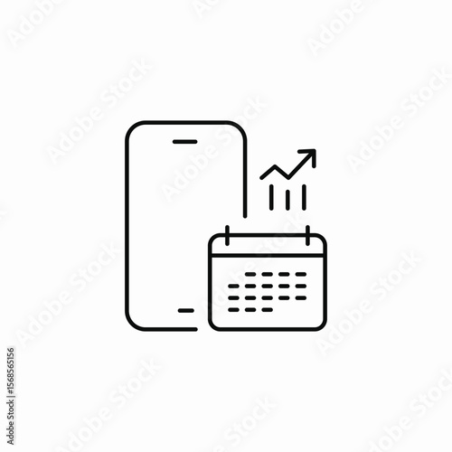 mobile data analysis icon sign vector