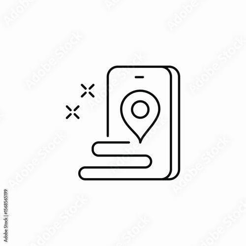 mobile gps route icon sign vector