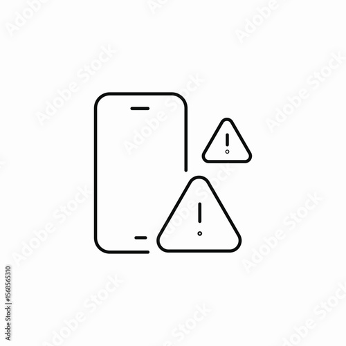 mobile system warning icon sign vector