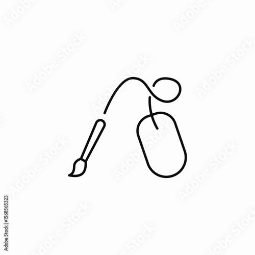 mouse sketch computer program icon sign vector