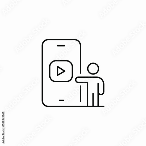 mobile video user icon sign vector