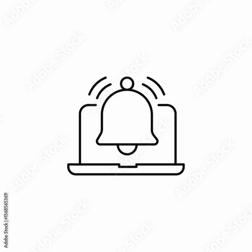 notification laptop icon sign vector