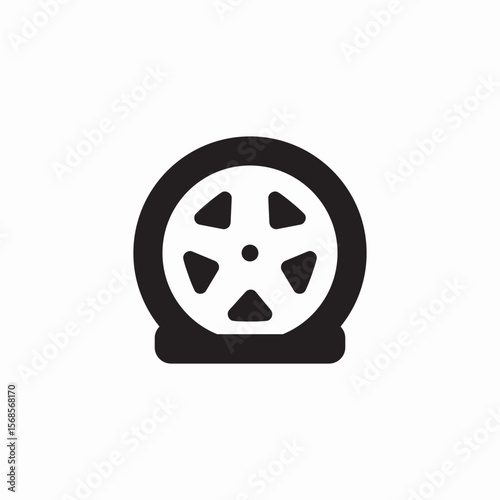 flat tire icon sign vector