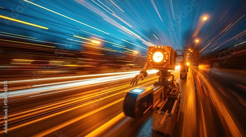 Robotic device with light trail exposure