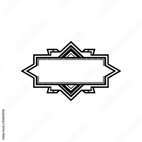 Geometric Layered Badge with Decorative Lines