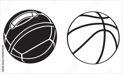 Black and white basketballs sport game