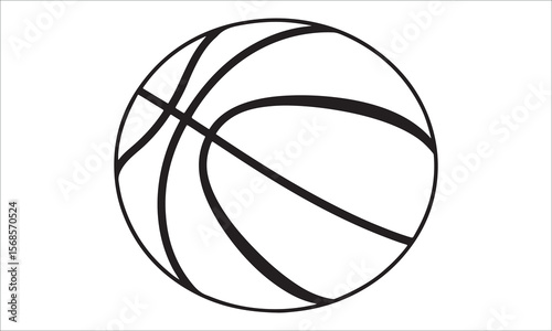 Black basketball outline sport game