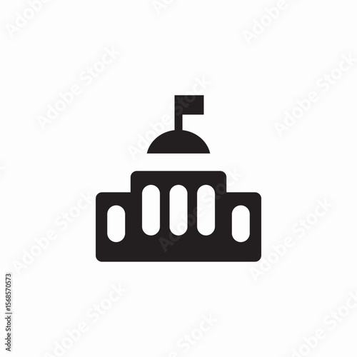 government building icon sign vector