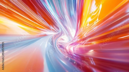 Dynamic flow of vibrant colors creating an abstract digital space, futuristic journey