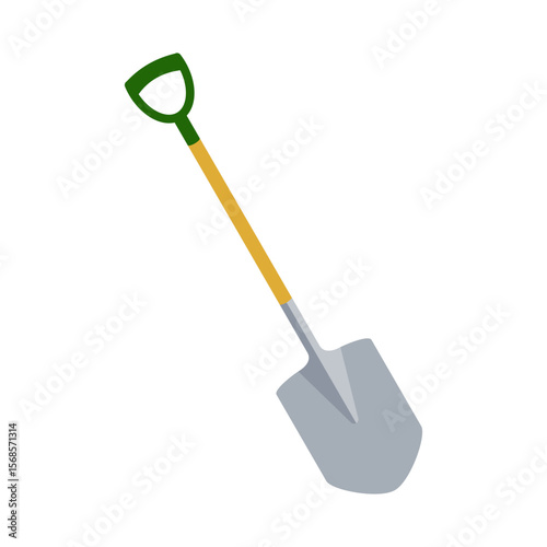 Shovel gardening tool for digging as a flat design vector icon