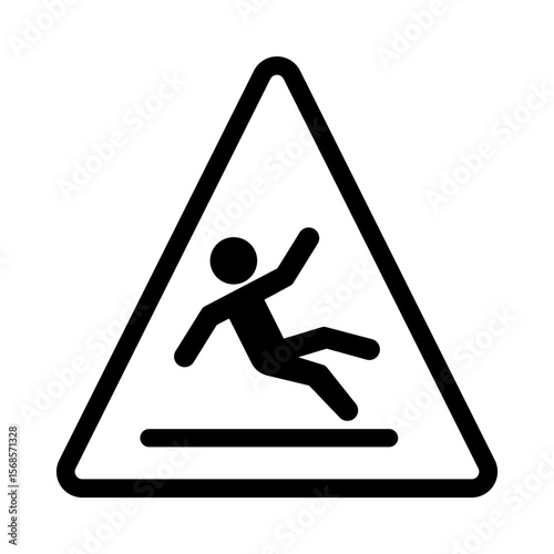 Slippery surface caution or wet floor warning sign in vector