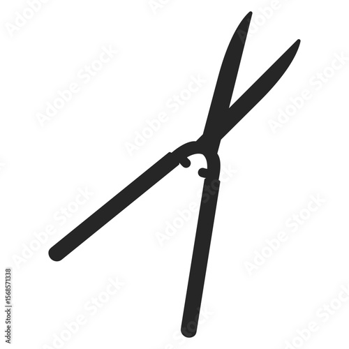 Hedge shears for pruning in silhouette vector icon